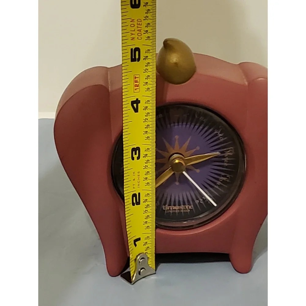 Timestone Longford‎ Design Clock Memphis Rare Desk Red Gold *Not Working*